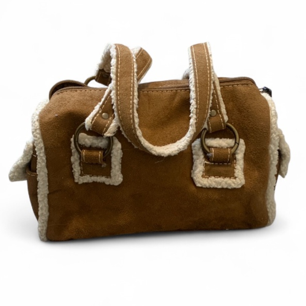 Y2K Bath and Body Works Tan Sherpa Lined Bag